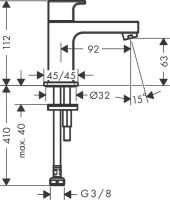 Змішувач для раковини Hansgrohe Vernis Shape чорний матовий 71592670