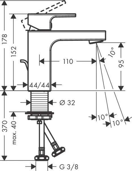 Змішувач для раковини Hansgrohe Vernis Shape чорний матовий 71594670