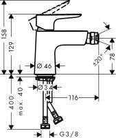 Змішувач для біде Hansgrohe Talis E хром 71721000