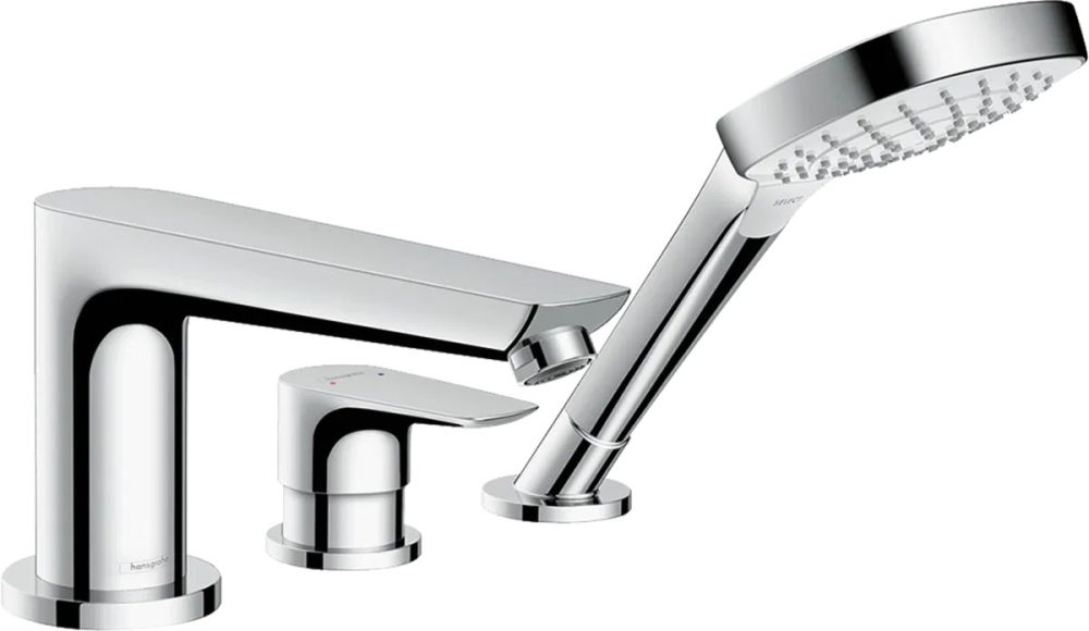 Змішувач на борт ванни Hansgrohe Talis E хром 71730000 з душовим гарнітуром