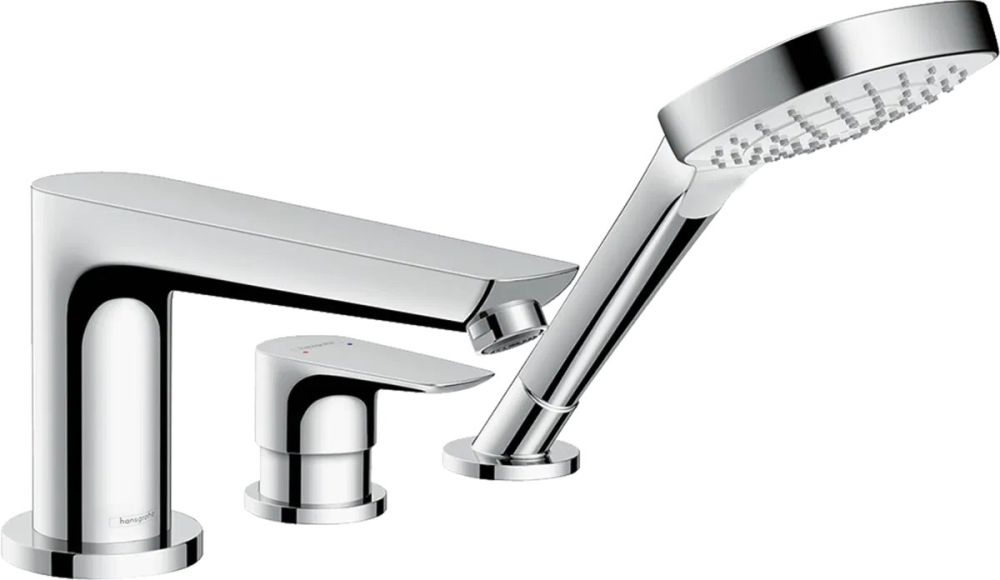 Змішувач на борт ванни Hansgrohe Talis E хром 71731000 з душовим гарнітуром
