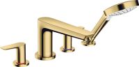 Смеситель на борт ванны Hansgrohe Talis E золото 71748990 с душевым гарнитуром
