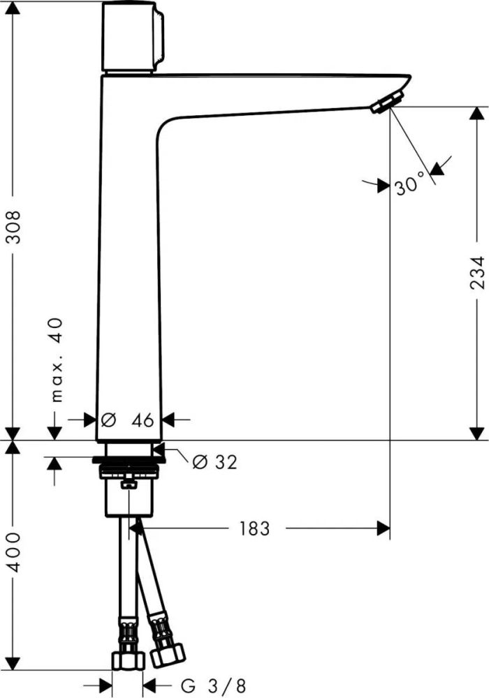Змішувач для раковини Hansgrohe Talis Select E хром 71753000