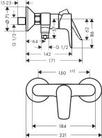 Змішувач для душу Hansgrohe Talis E хром 71760000