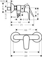 Смеситель для душа Hansgrohe Talis E черный матовый хром 71760340