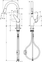 Змішувач для кухні Hansgrohe Focus M42 хром 71801000 з висувною лійкою