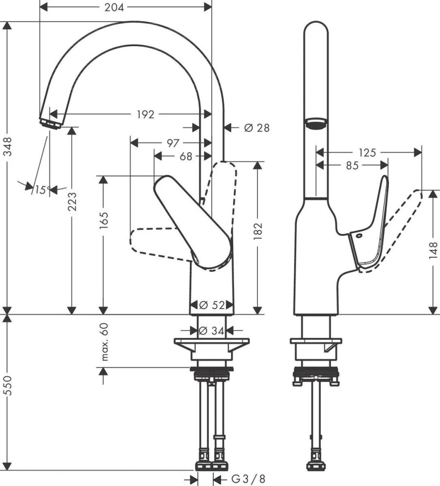 Змішувач для кухні Hansgrohe Focus M42 сталь 71802800