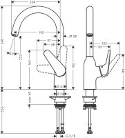 Змішувач для кухні Hansgrohe Focus M42 сталь 71802800