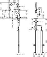 Змішувач для кухні Hansgrohe Focus M42 хром 71821000 з висувною лійкою