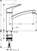 Змішувач для кухні Hansgrohe Logis хром 71832000