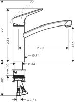 Змішувач для кухні Hansgrohe Logis хром 71839000