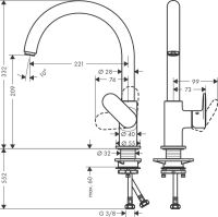 Змішувач для кухні Hansgrohe Vernis Blend M35 хром 71870000