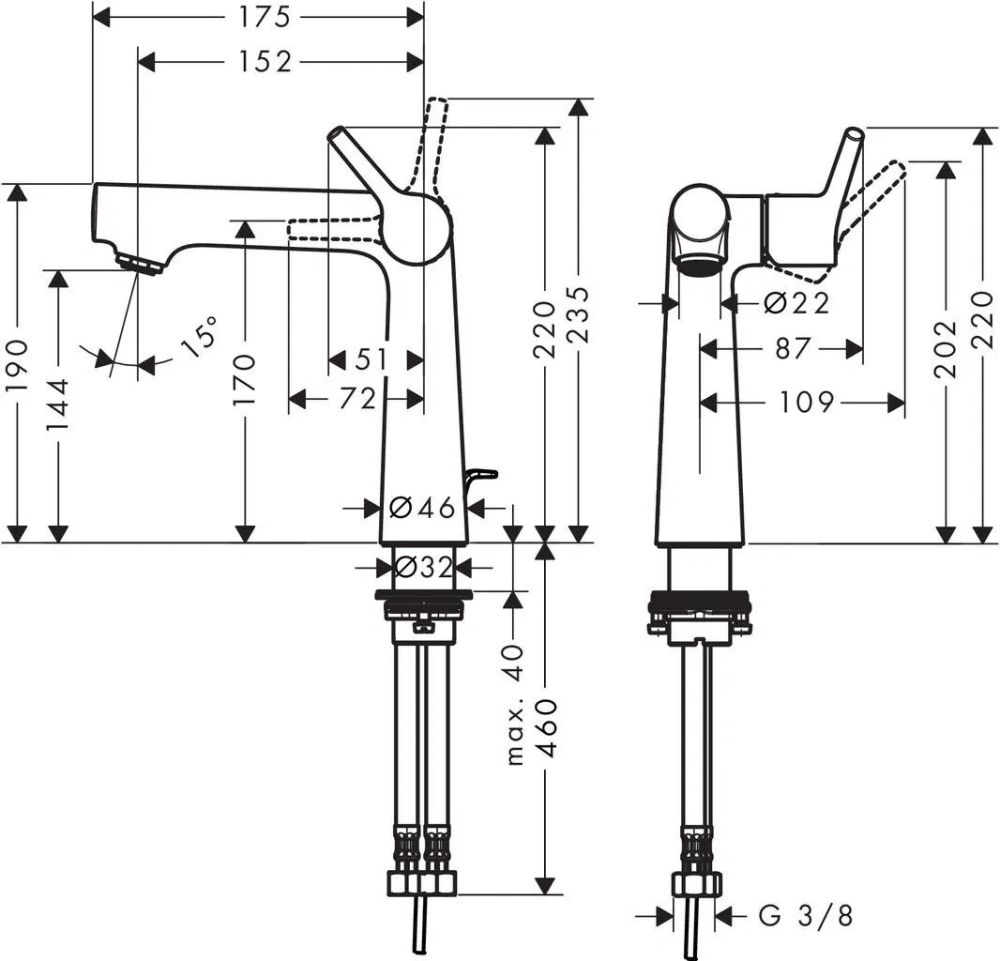 Змішувач для раковини Hansgrohe Talis S хром 72113000