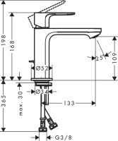 Змішувач для раковини Hansgrohe Rebris S хром 72588000