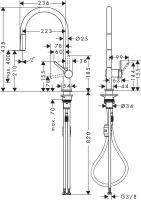Змішувач для кухні Hansgrohe Talis M54 чорний матовий 72802670 з висувною лійкою
