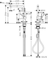 Змішувач для кухні Hansgrohe Talis M54 хром 72808000 з висувною лійкою
