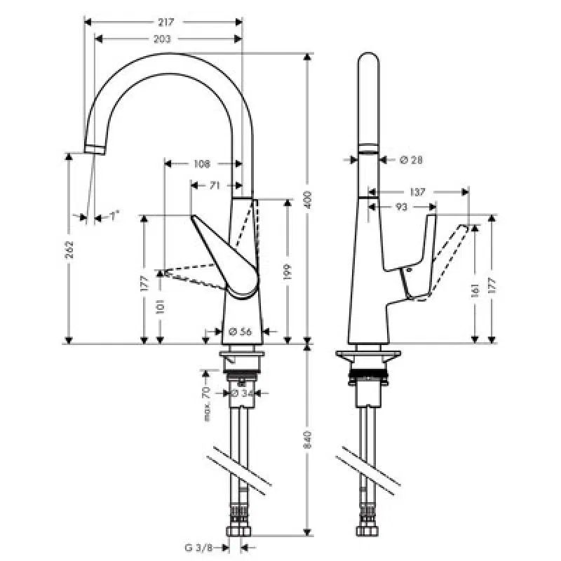 Змішувач для кухні Hansgrohe Talis хром 72810000