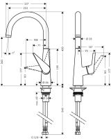 Змішувач для кухні Hansgrohe Talis сталь 72810800