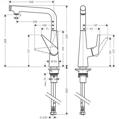 Змішувач для кухні Hansgrohe Talis Select сталь 72820800