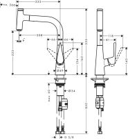 Змішувач для кухні Hansgrohe Talis Select S хром 72822000 з висувною лійкою