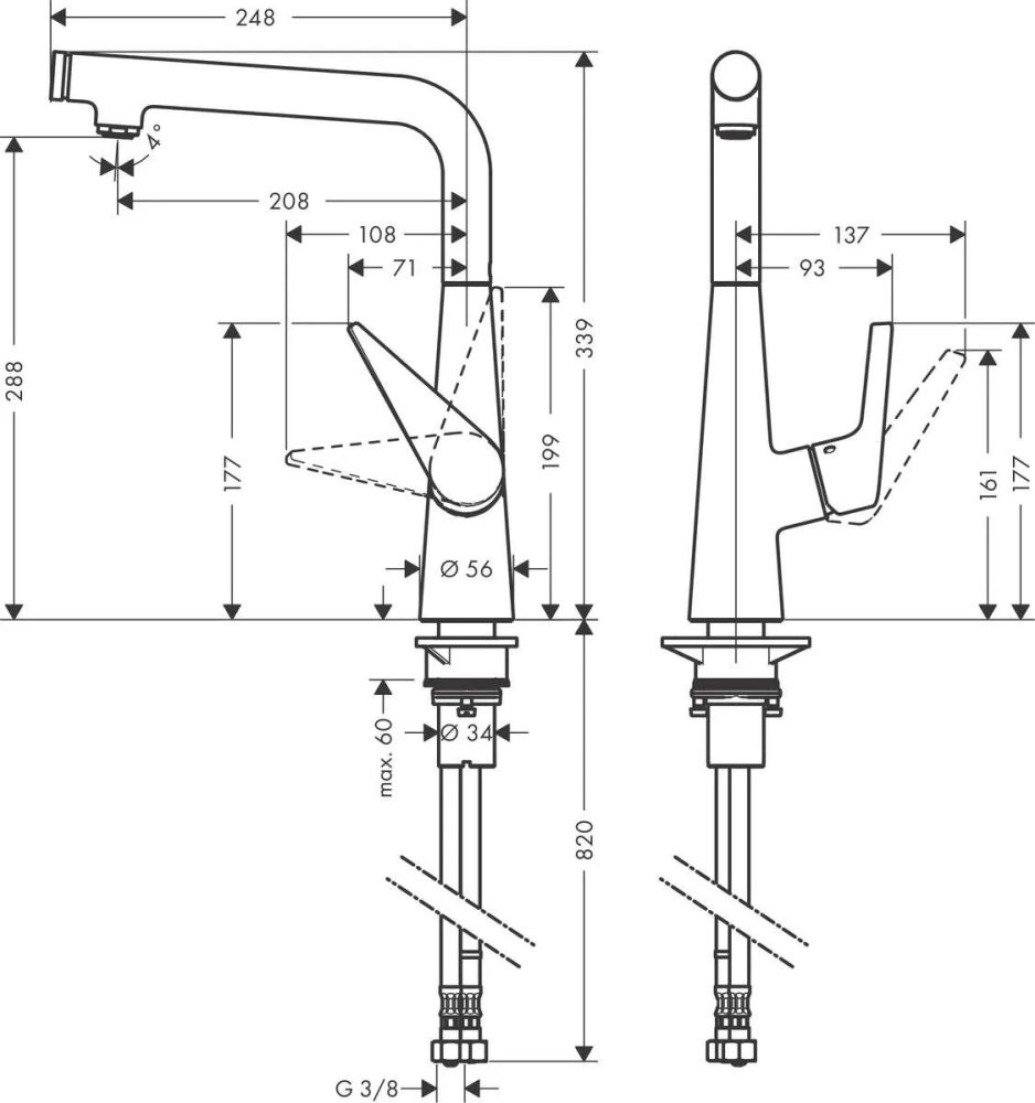 Змішувач для кухні Hansgrohe Talis Select M51 хром 72825000
