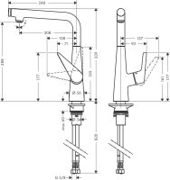 Змішувач для кухні Hansgrohe Talis Select M51 хром 72825000
