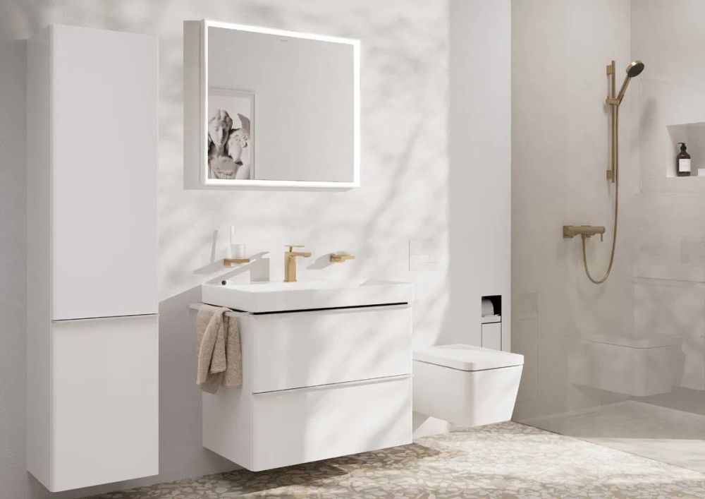 Змішувач для раковини Hansgrohe Tecturis E бронза 73010140