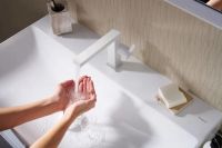 Змішувач для раковини Hansgrohe Tecturis E білий матовий 73020700