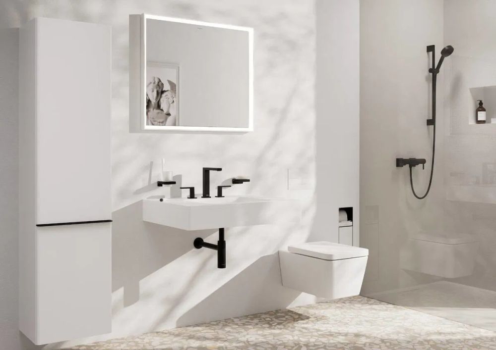 Змішувач для раковини Hansgrohe Tecturis E чорний матовий 73030670
