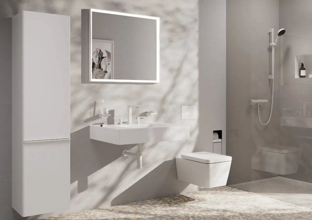 Змішувач для раковини Hansgrohe Tecturis E білий матовий 73030700
