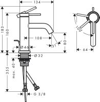 Змішувач для раковини Hansgrohe Tecturis S білий матовий 73302700
