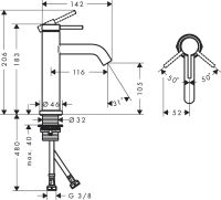Смеситель для раковины Hansgrohe Tecturis S хром 73311000