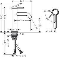 Змішувач для раковини Hansgrohe Tecturis S білий матовий 73312700