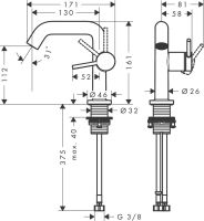 Змішувач для раковини Hansgrohe Tecturis S білий матовий 73321700