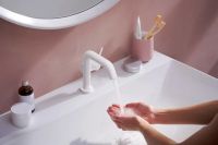 Змішувач для раковини Hansgrohe Tecturis S білий матовий 73321700