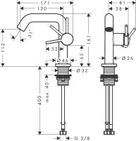 Змішувач для раковини Hansgrohe Tecturis S білий матовий 73322700
