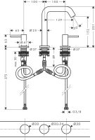 Змішувач для раковини Hansgrohe Tecturis S бронза 73330140