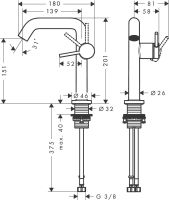 Змішувач для раковини Hansgrohe Tecturis S білий матовий 73340700