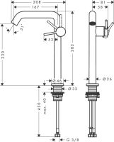 Змішувач для раковини Hansgrohe Tecturis S білий матовий 73372700