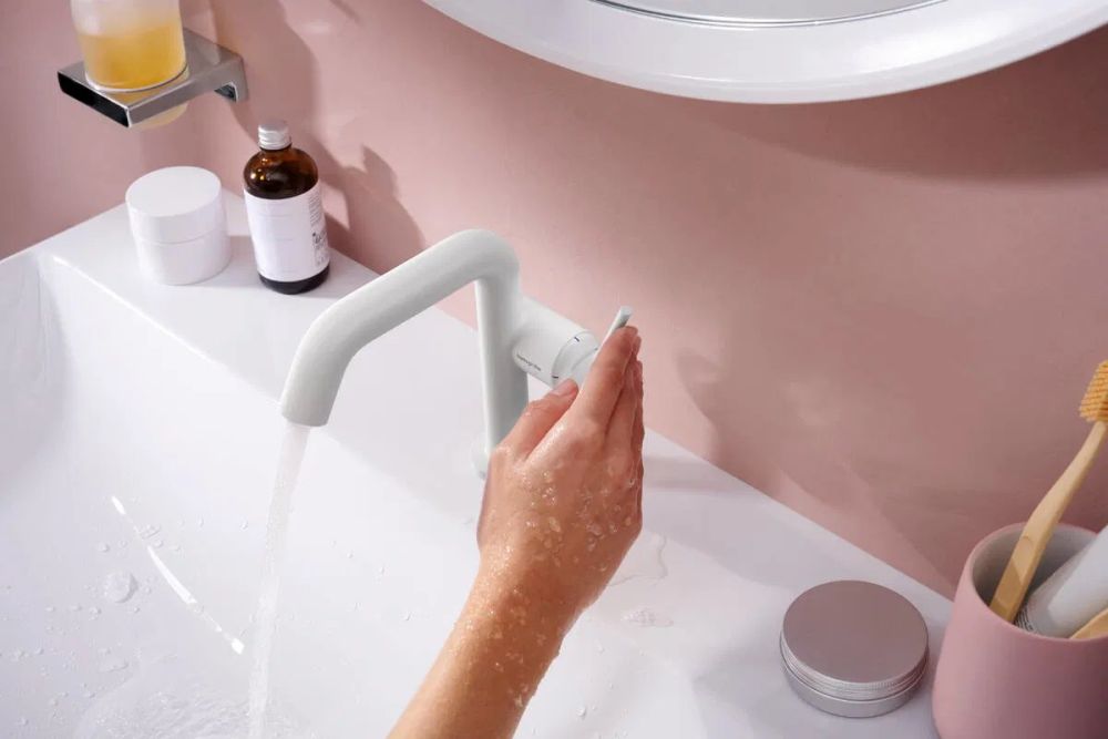 Змішувач для раковини Hansgrohe Tecturis S білий матовий 73373700