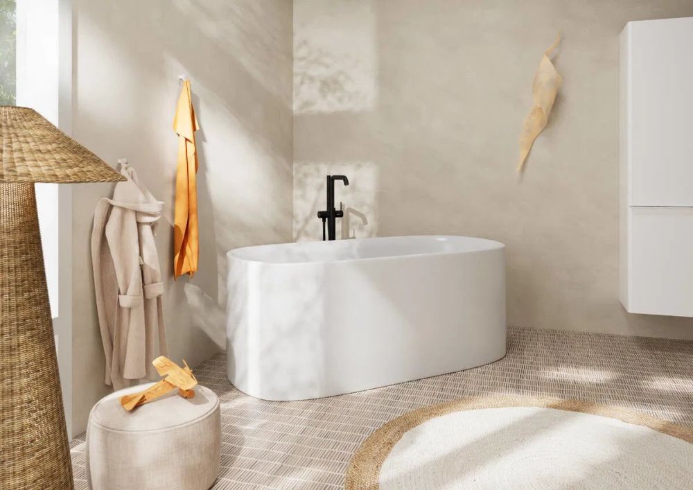 Змішувач для ванни Hansgrohe Tecturis S чорний матовий 73440670 на підлогу