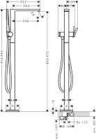 Смеситель для ванны Hansgrohe Tecturis E черный матовый 73445670 на пол