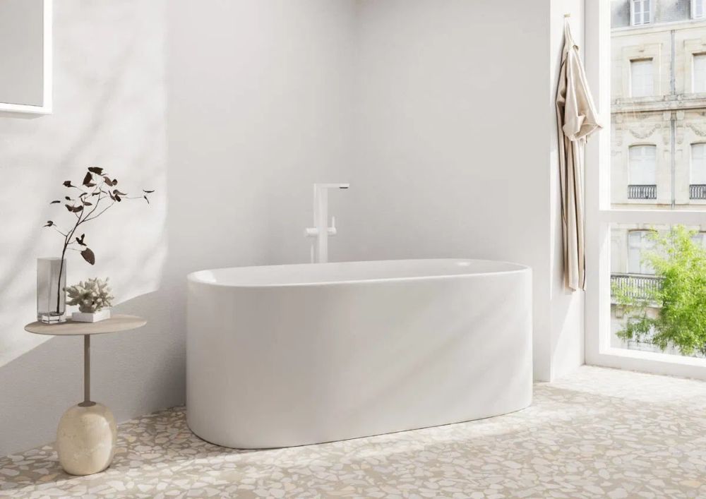 Змішувач для ванни Hansgrohe Tecturis E білий матовий 73445700 на підлогу
