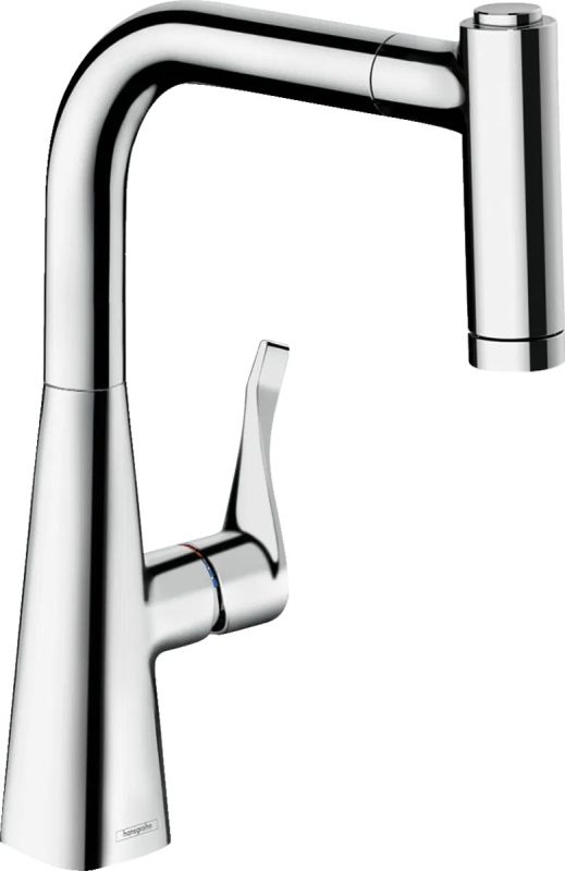 Змішувач для кухні Hansgrohe Metris M71 хром 73800000 з висувною лійкою