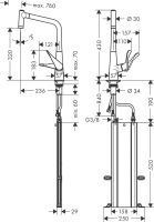 Змішувач для кухні Hansgrohe Metris M71 хром 73801000 з висувною лійкою