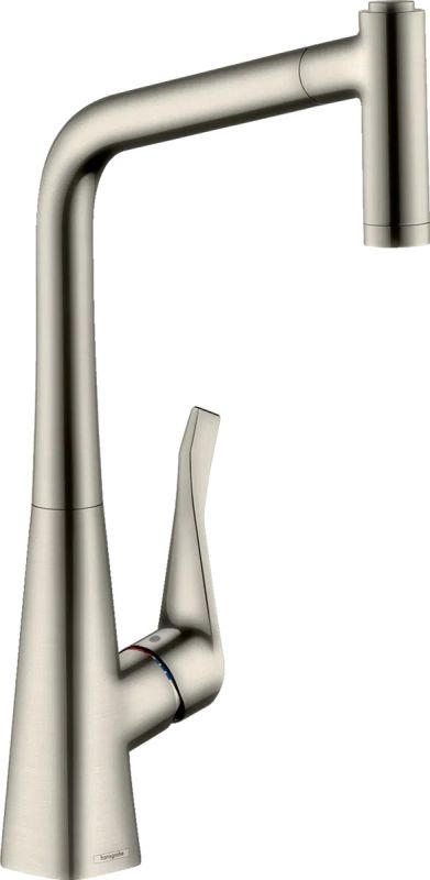 Змішувач для кухні Hansgrohe Metris M71 сталь 73801800 з висувною лійкою