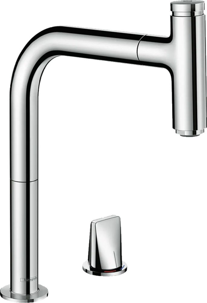 Змішувач для кухні Hansgrohe Metris Select M71 хром 73804000 з висувною лійкою