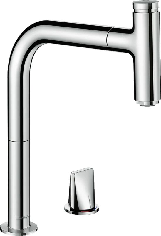 Змішувач для кухні Hansgrohe Metris Select M71 хром 73804000 з висувною лійкою