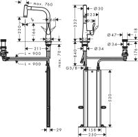 Змішувач для кухні Hansgrohe Metris Select M71 хром 73805000