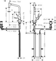 Змішувач для кухні Hansgrohe Metris Select M71 хром 73806000 з висувною лійкою